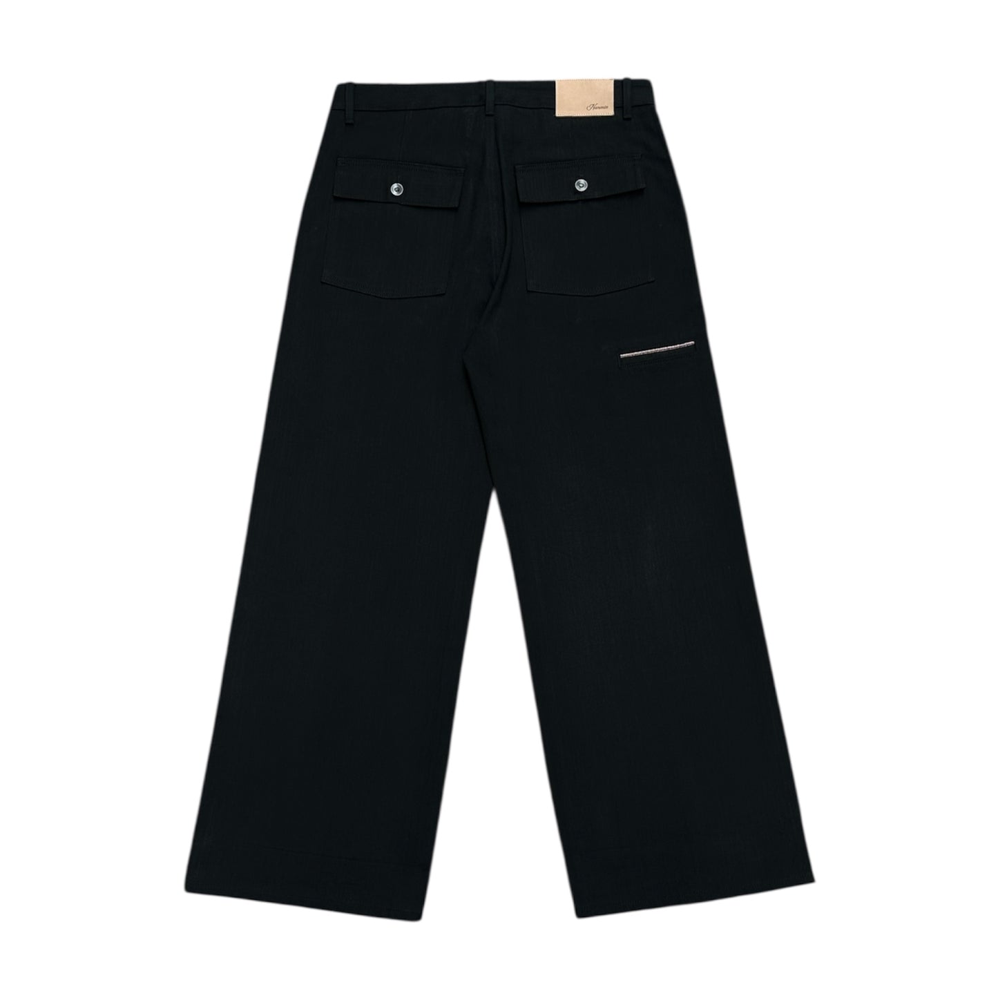 Fatigue Wide Leg Selvedge Denim - Jet Black