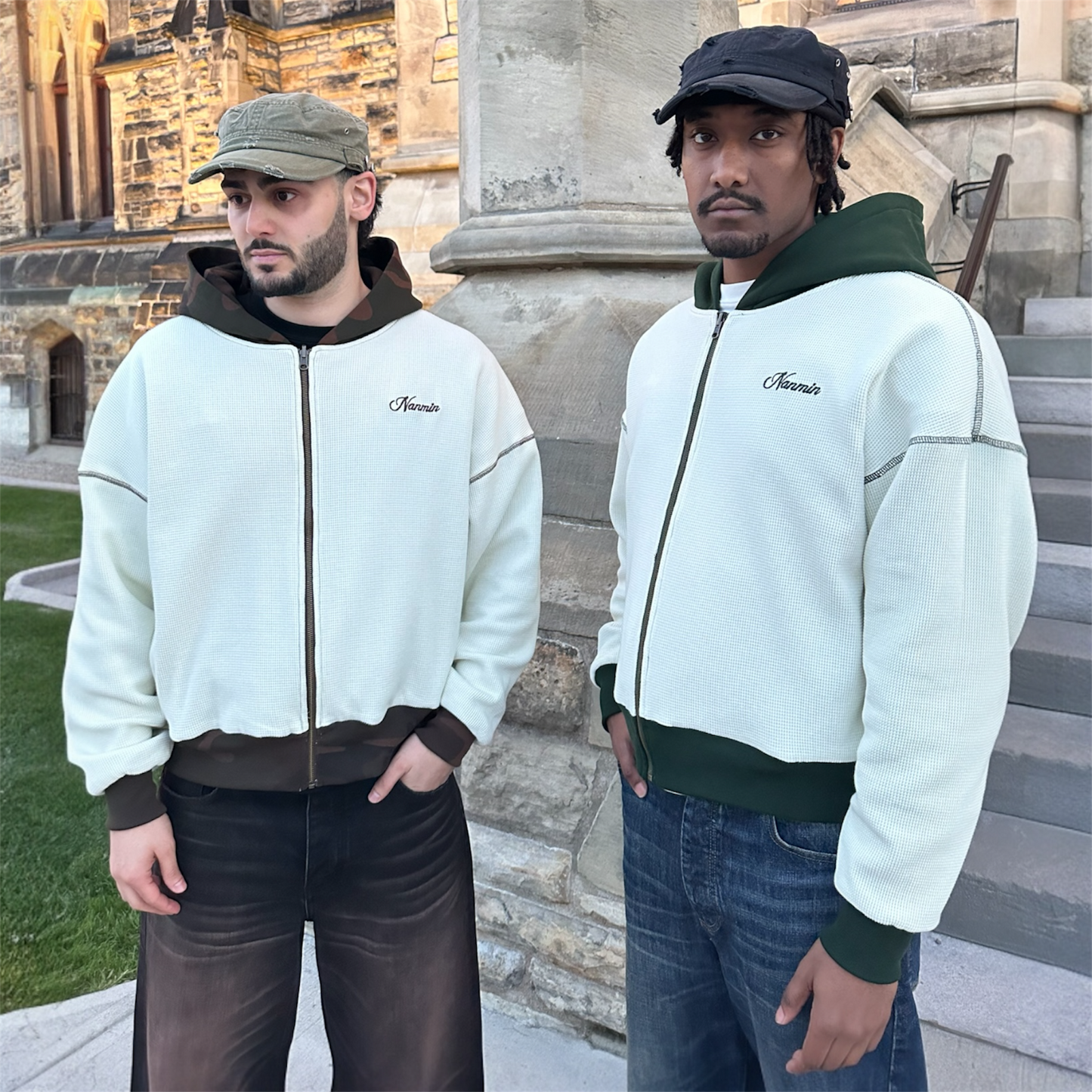 Reversible Zip Up Hoodie - Forest Green