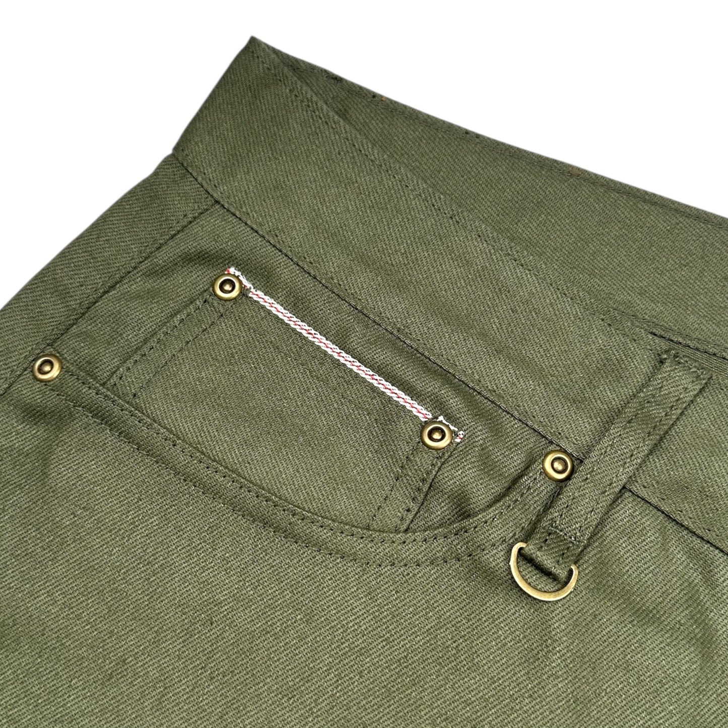 Sergeant Wide Leg Selvedge Denim - Army Green