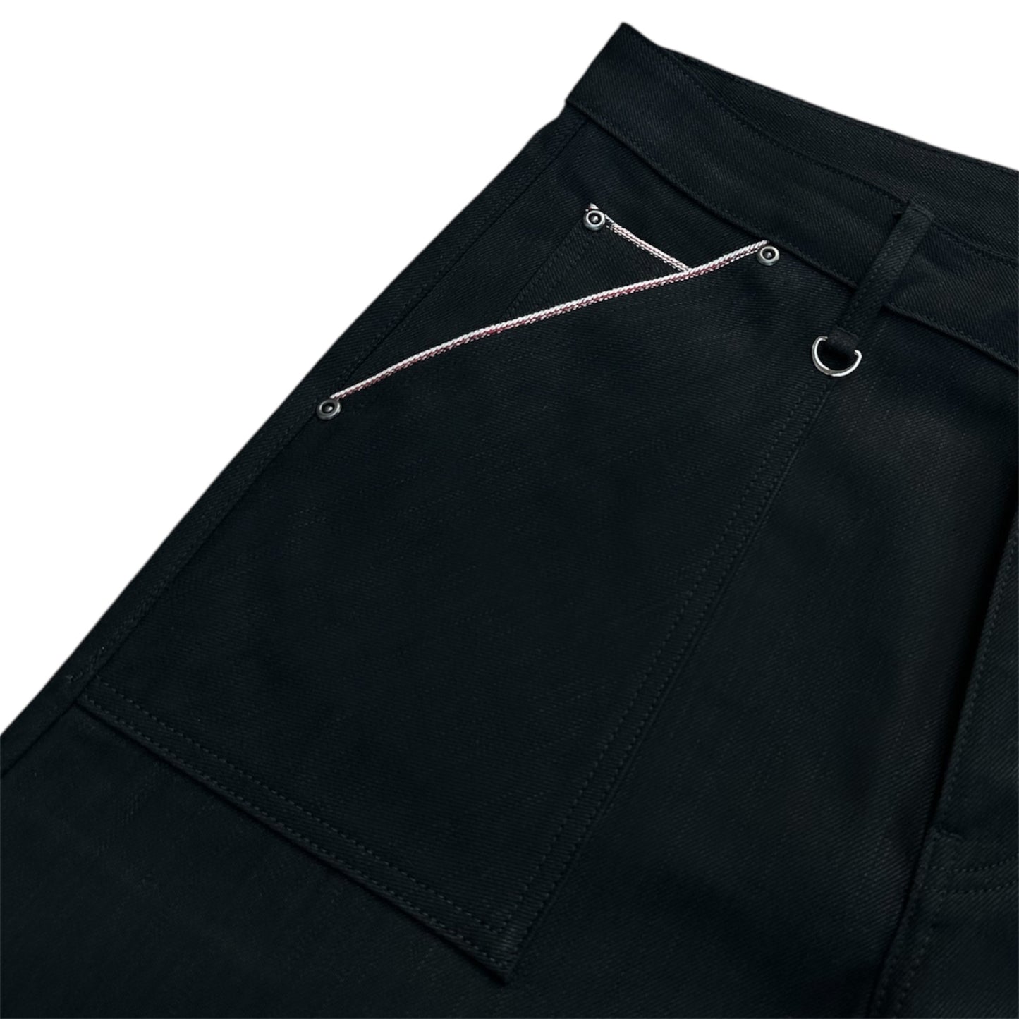 Fatigue Wide Leg Selvedge Denim - Jet Black