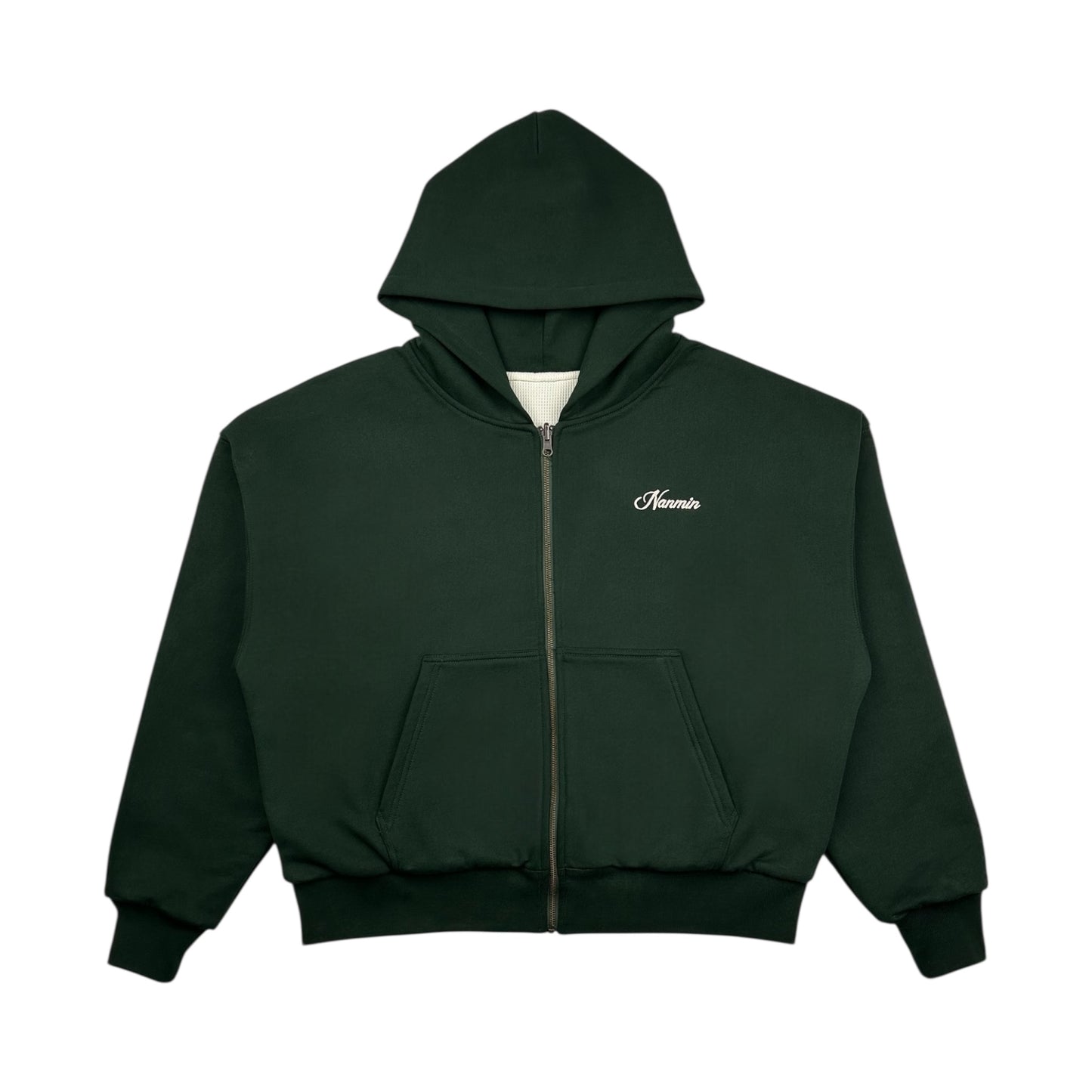 Reversible Zip Up Hoodie - Forest Green