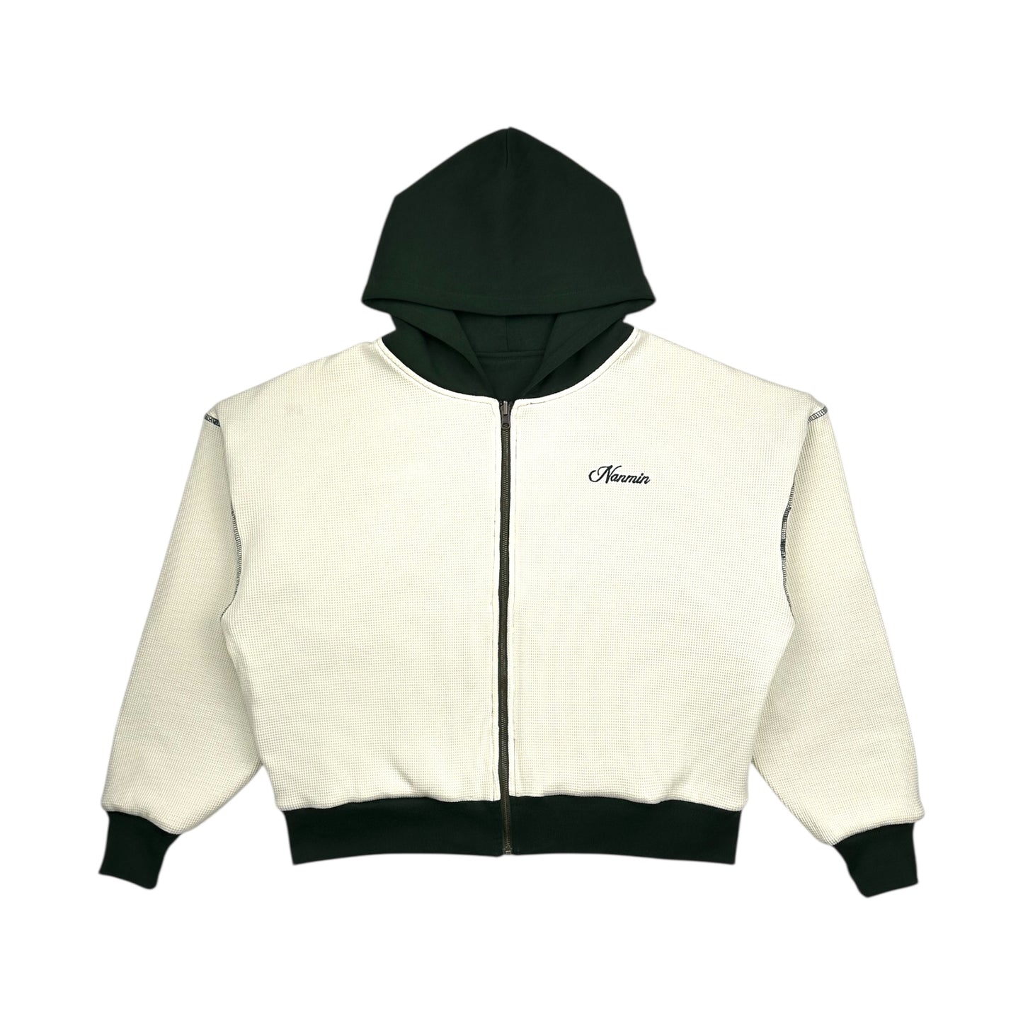 Reversible Zip Up Hoodie - Forest Green
