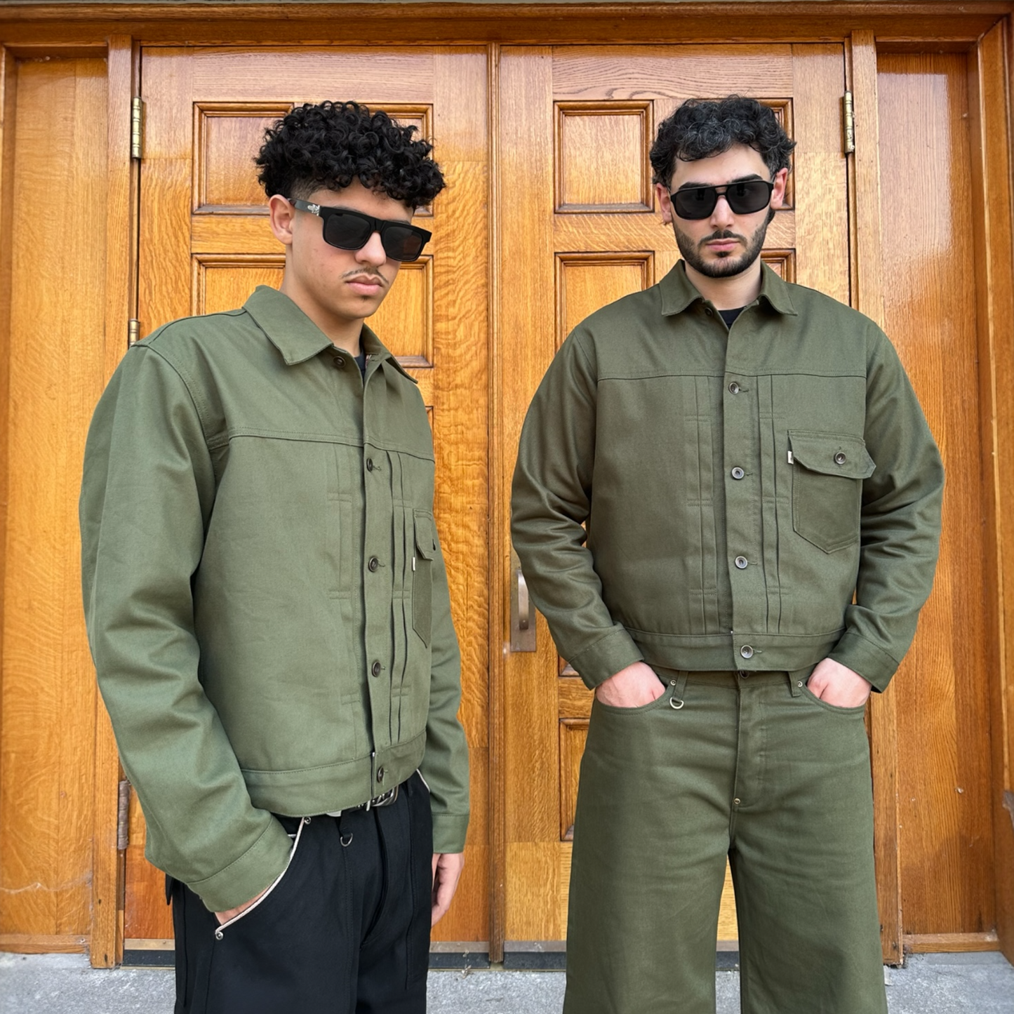 Selvedge Denim Type 1 Jacket - Army Green