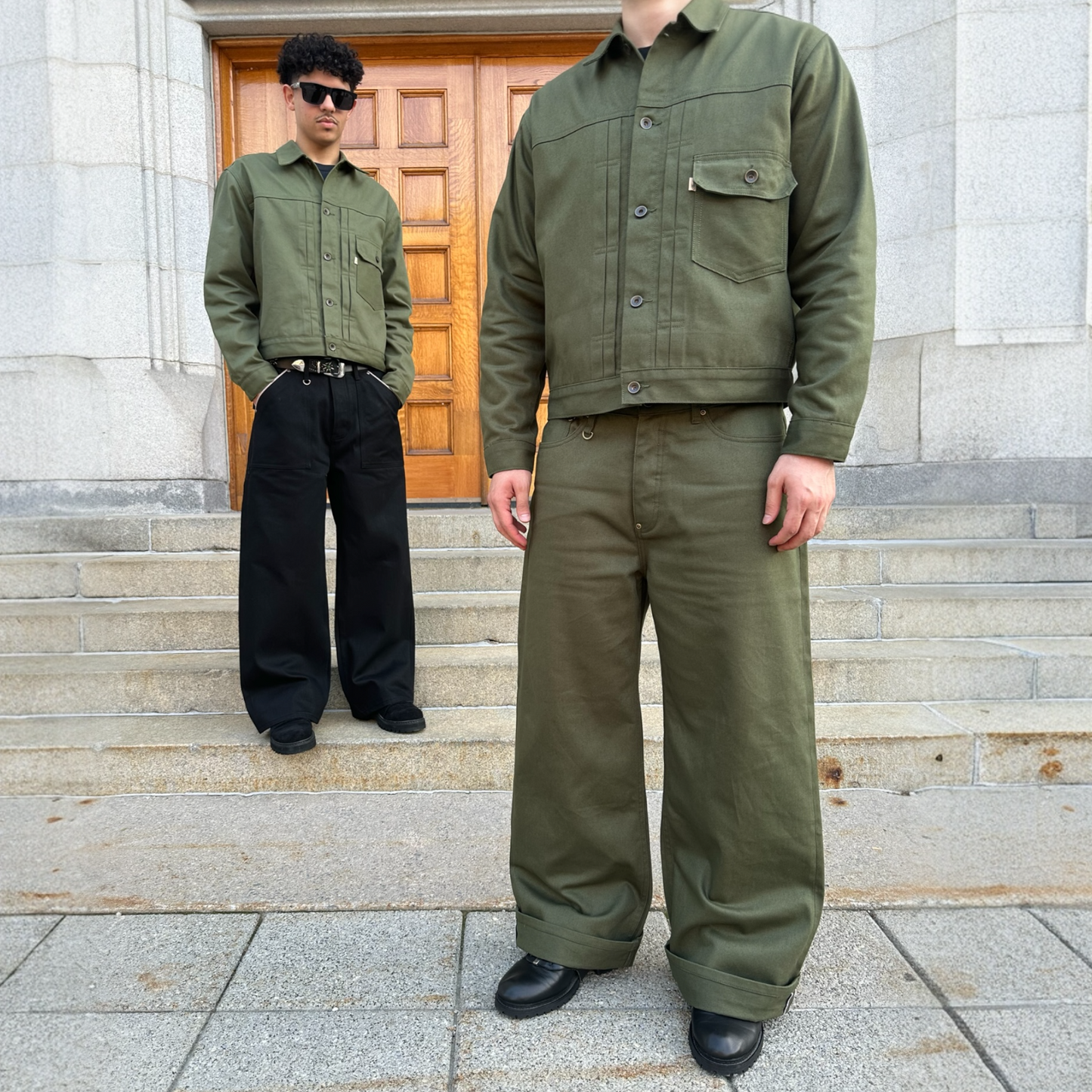 Selvedge Denim Type 1 Jacket - Army Green