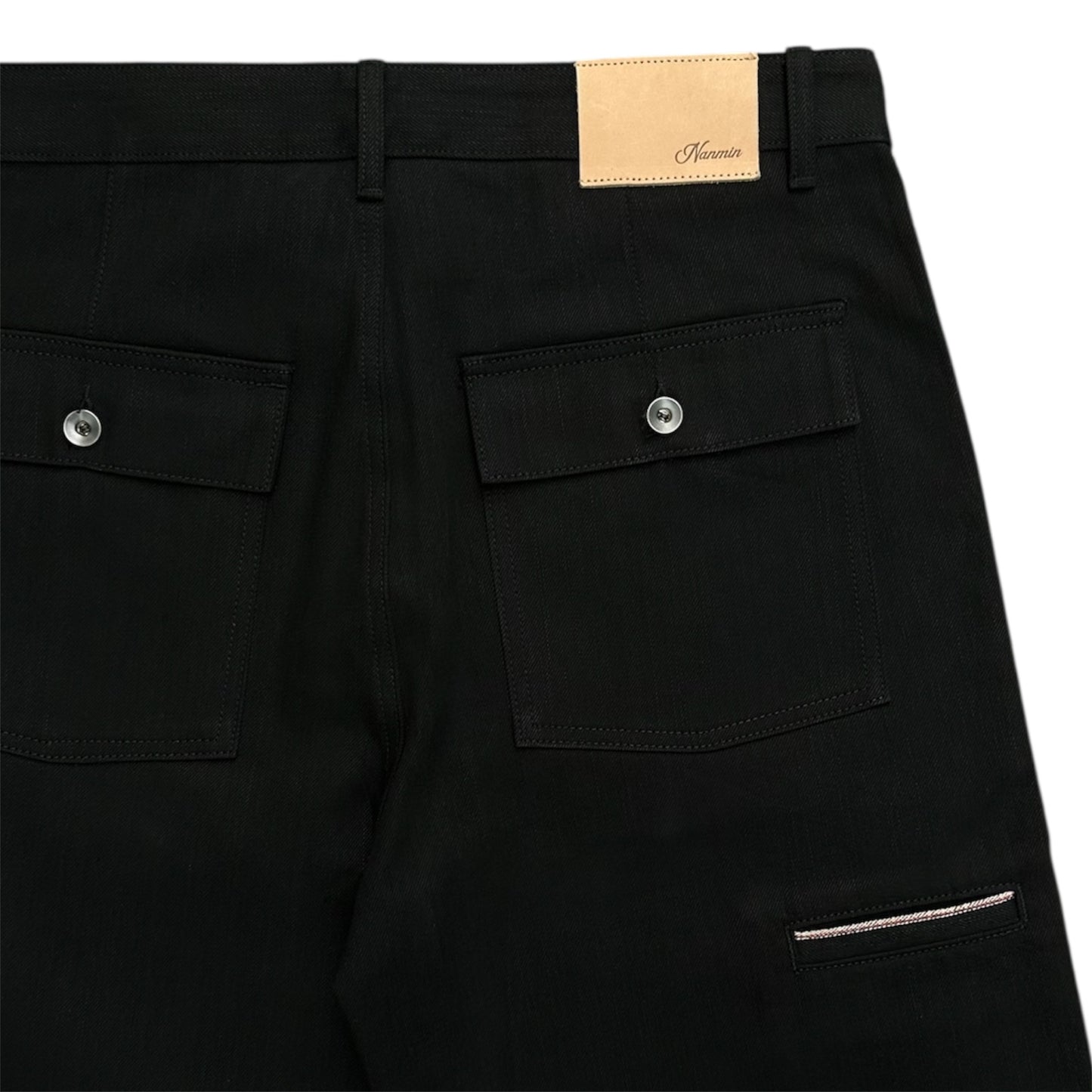 Fatigue Wide Leg Selvedge Denim - Jet Black