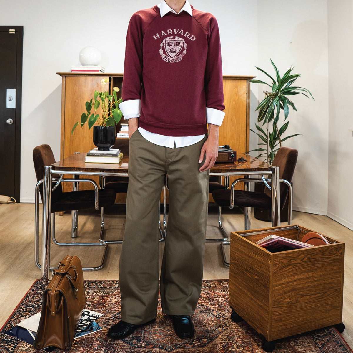 Oxford Selvedge Chino Pants - Olive