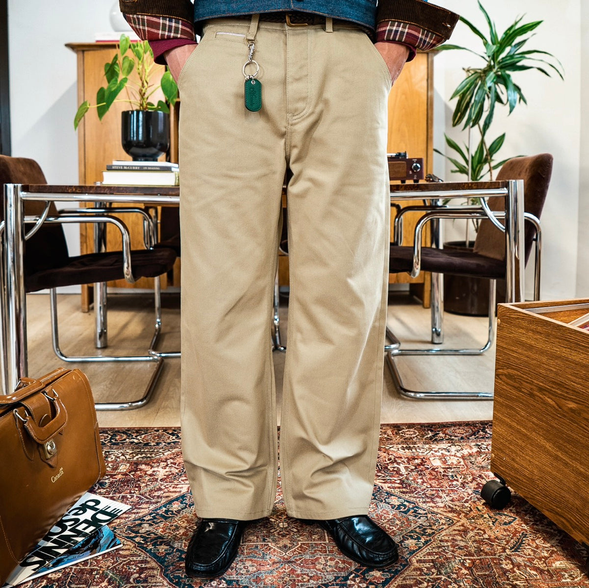 Oxford Selvedge Chino Pants - Khaki