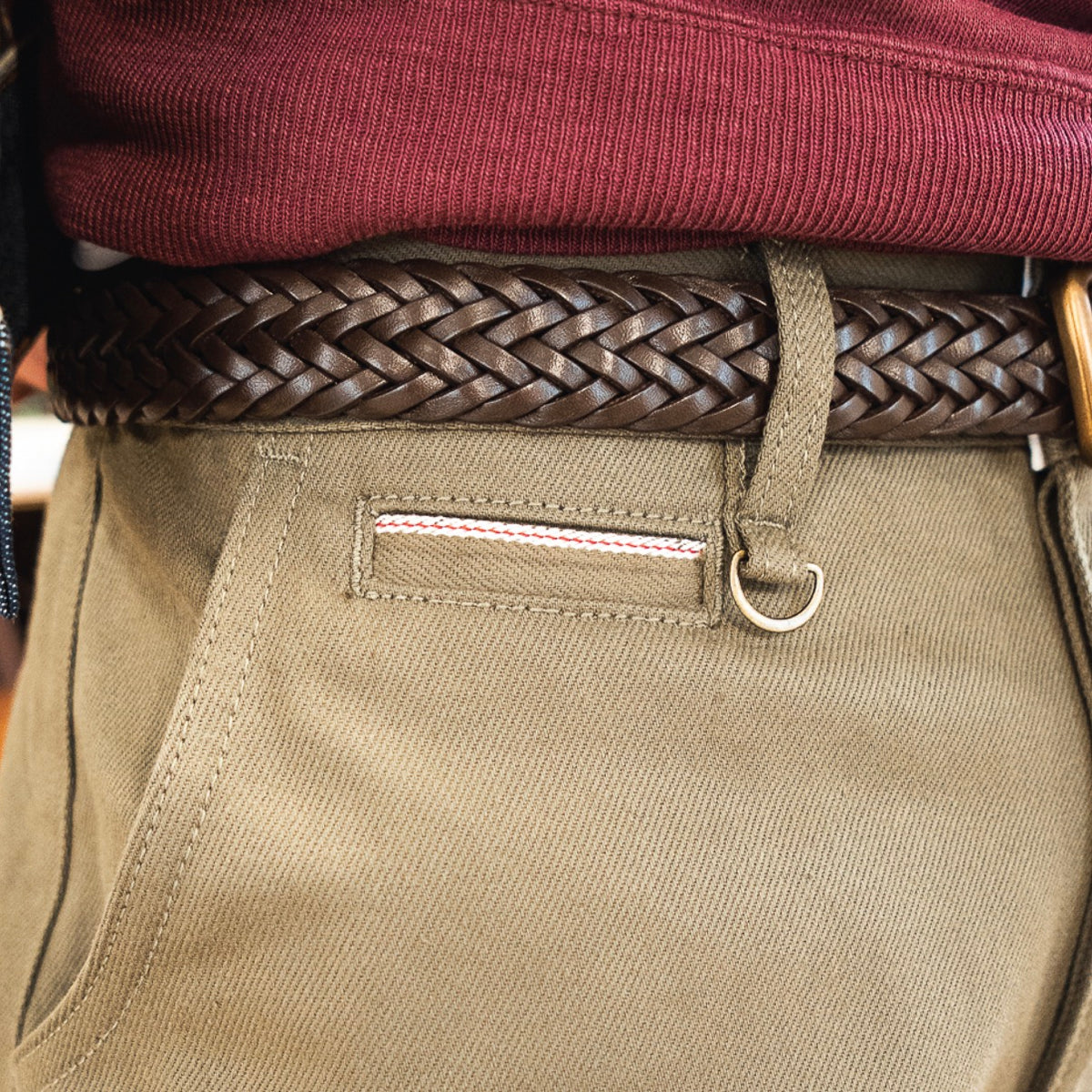 Oxford Selvedge Chino Pants - Olive
