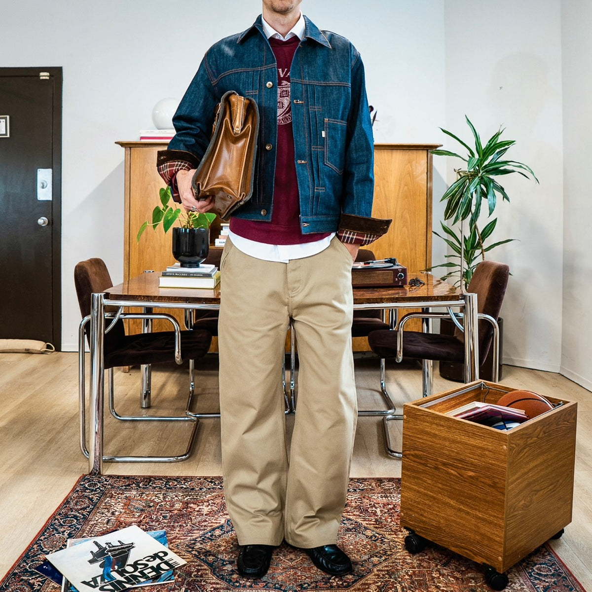 Oxford Selvedge Chino Pants - Khaki