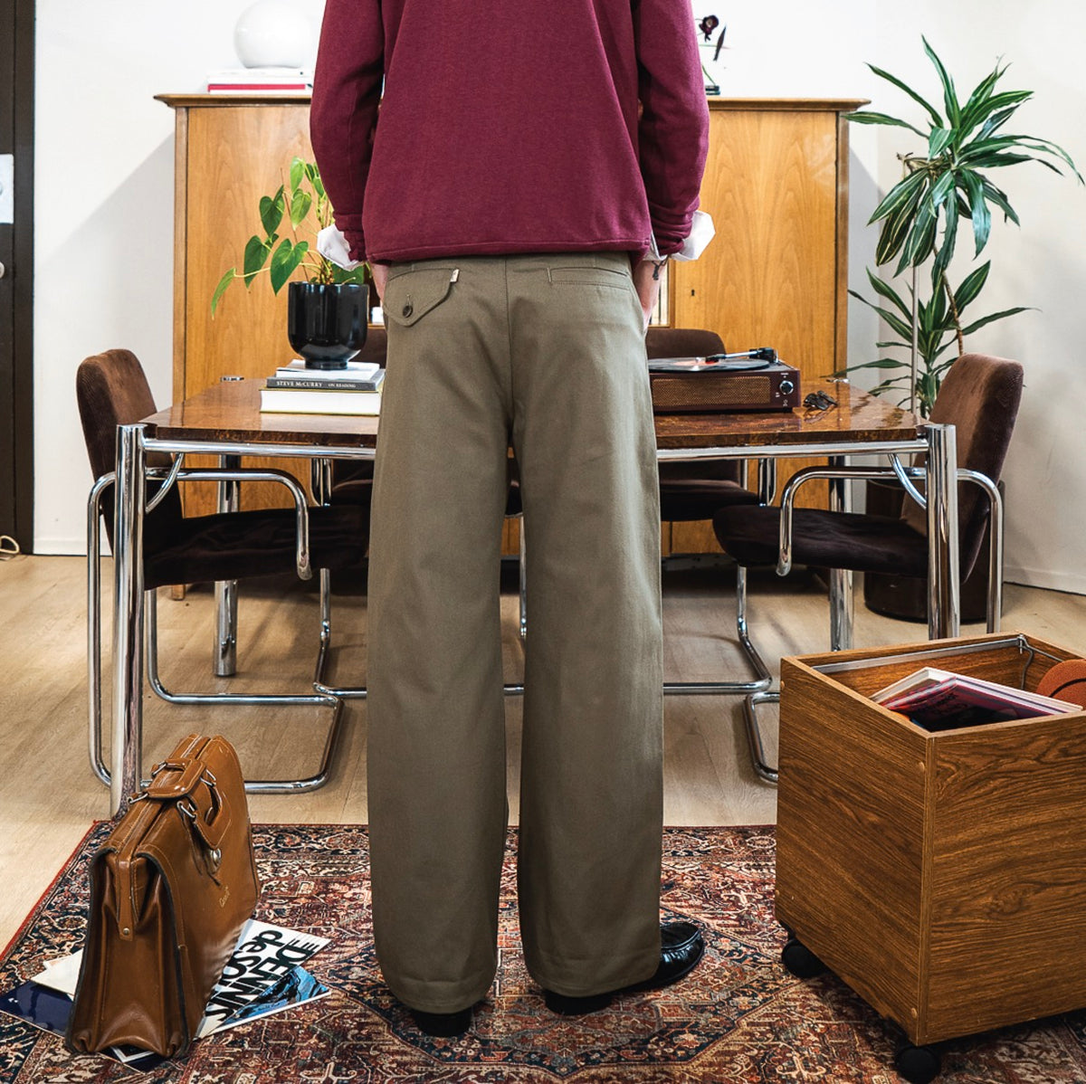 Oxford Selvedge Chino Pants - Olive