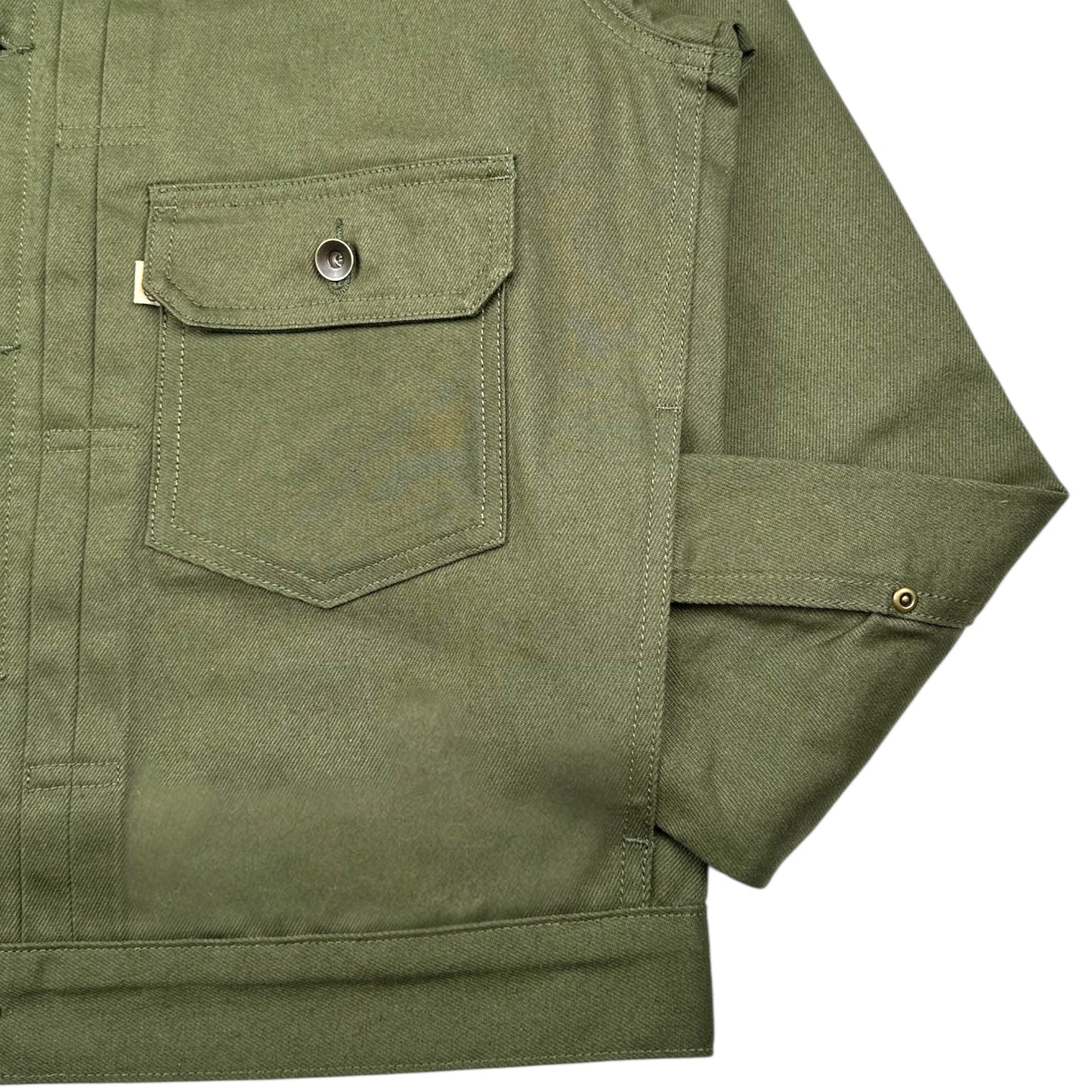 Selvedge Denim Type 1 Jacket - Army Green
