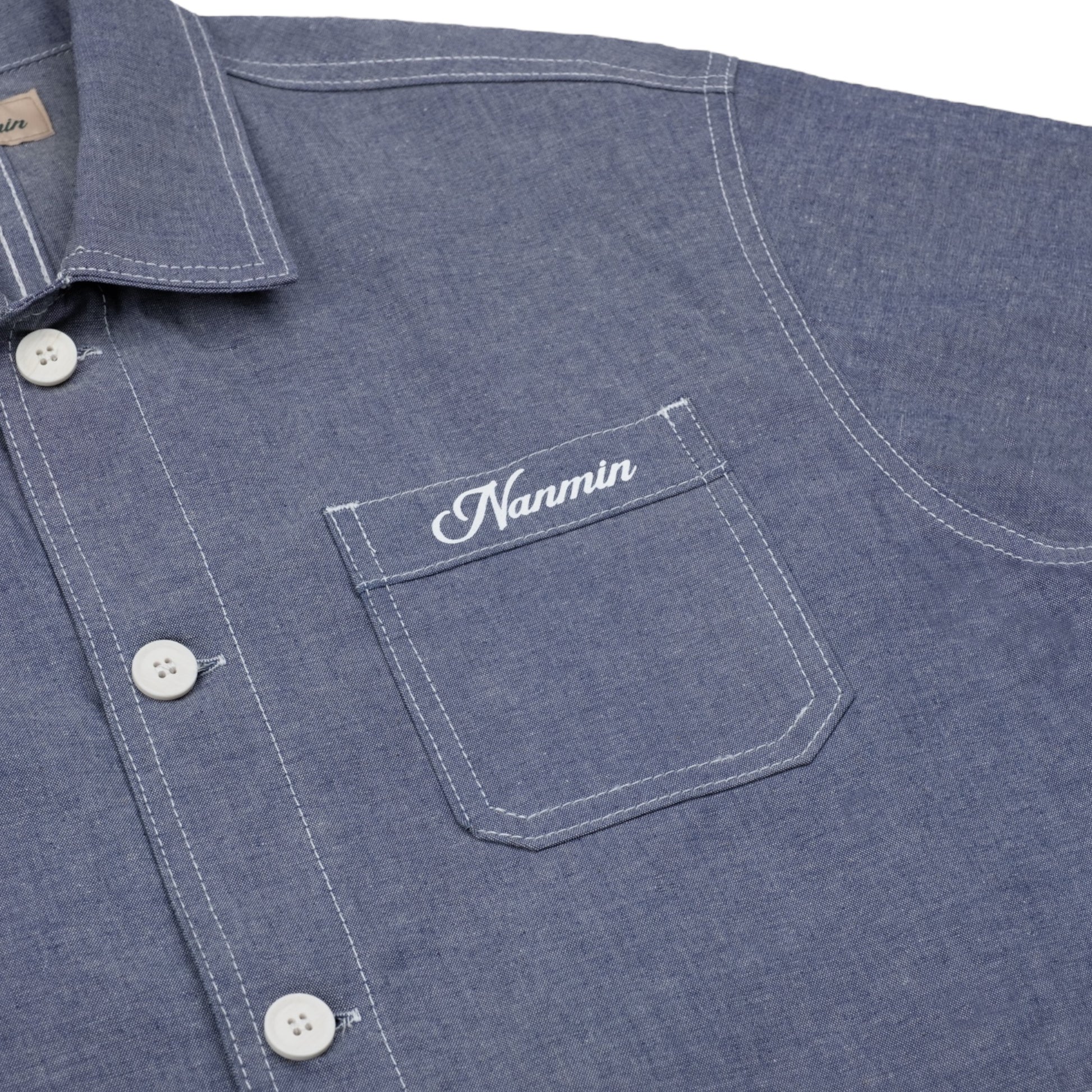 Chambray Selvedge Denim Chore Shirt - Blue