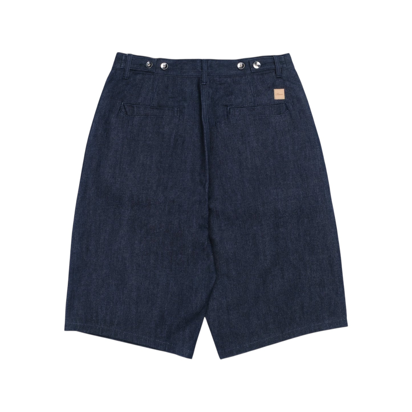 Jumbo Pleated Selvedge Denim Shorts - Indigo
