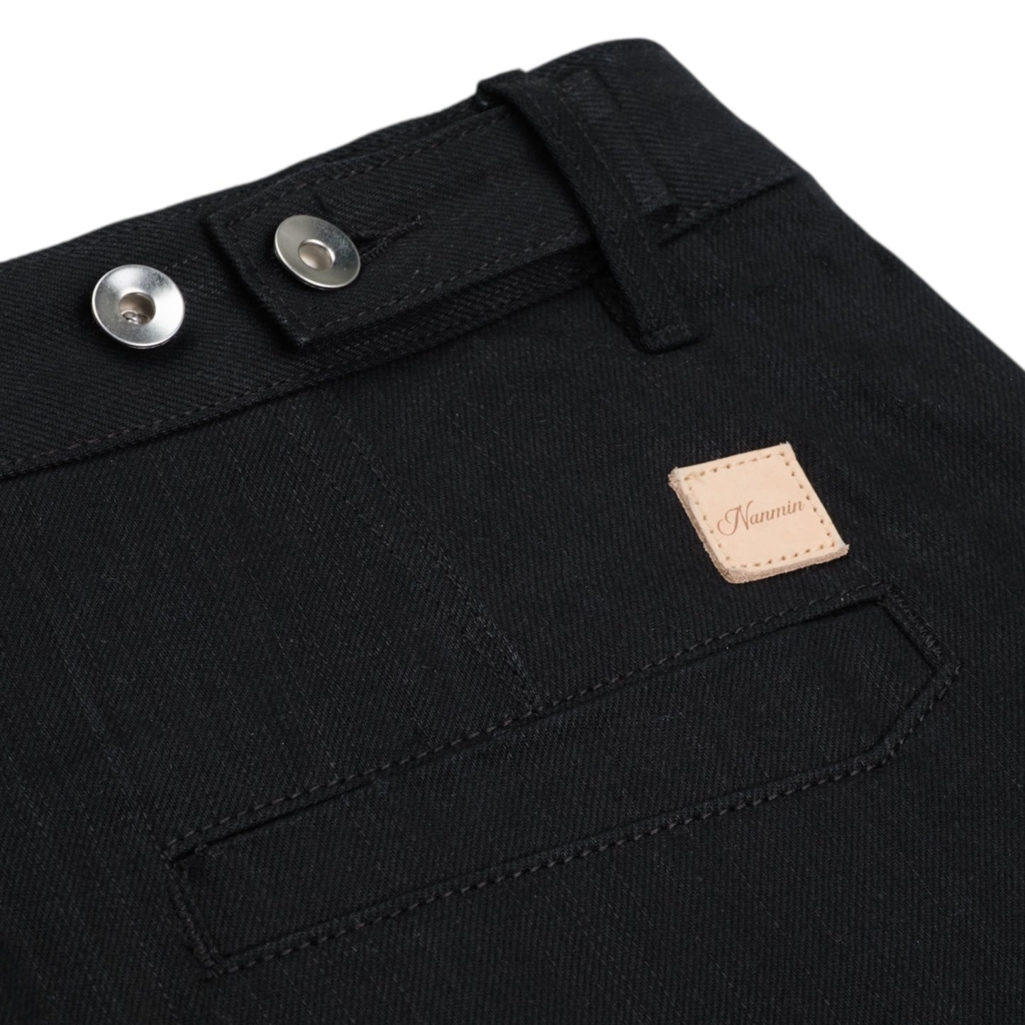 Jumbo Pleated Selvedge Denim Shorts - Jet Black