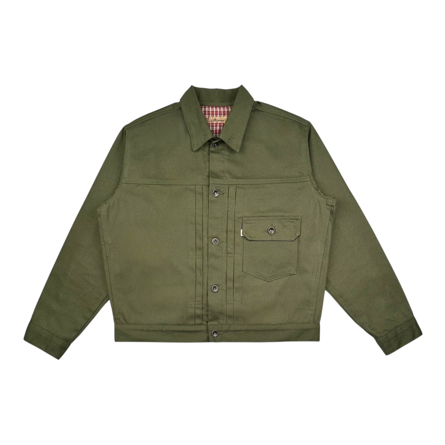 Selvedge Denim Type 1 Jacket - Army Green