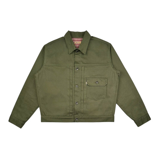 Selvedge Denim Type 1 Jacket - Army Green