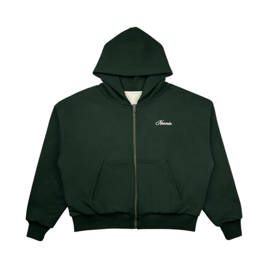 Reversible Zip Up Hoodie - Forest Green