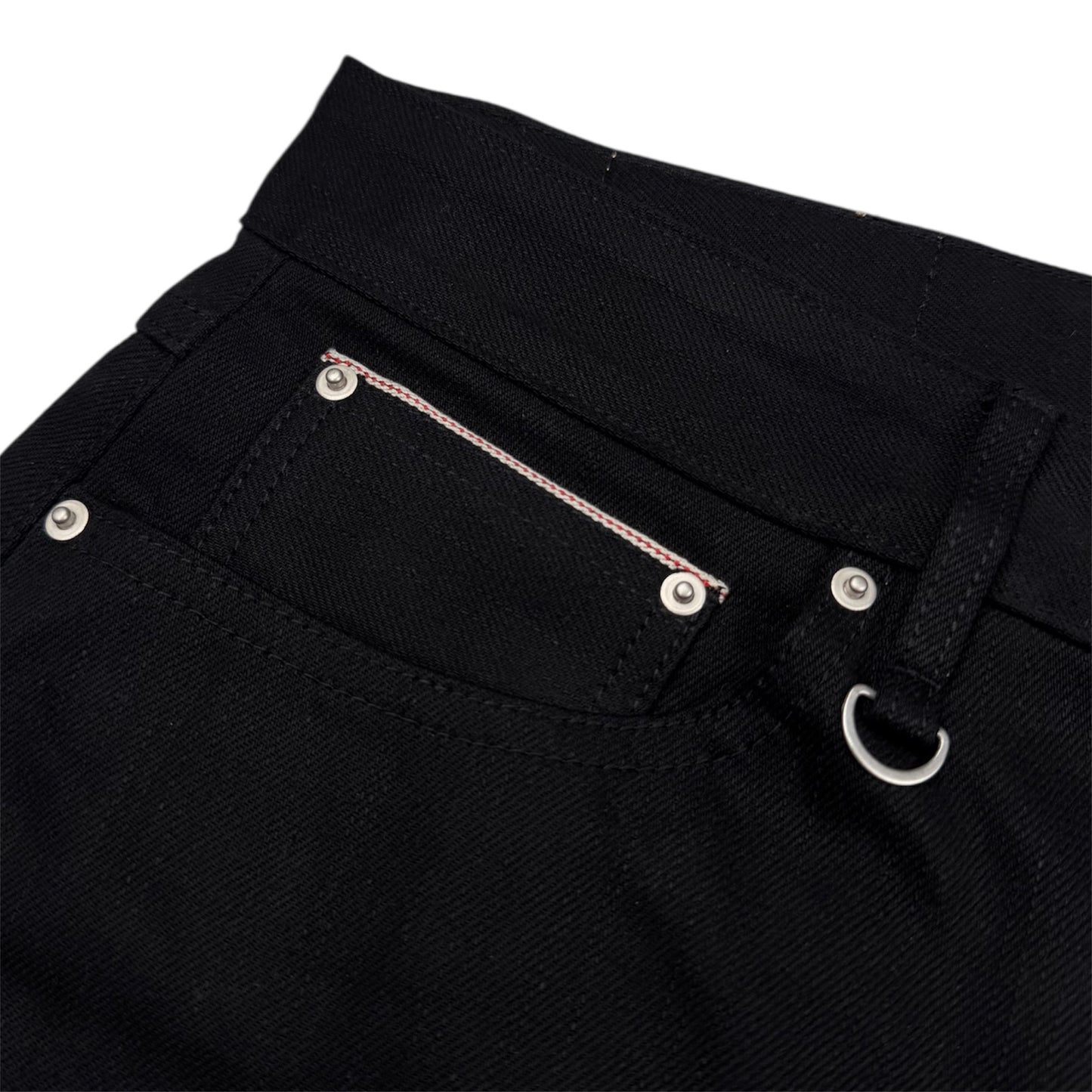 Buckle Back Selvedge Denim - Jet Black