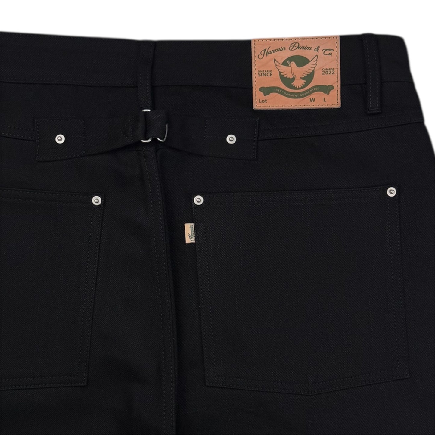 Buckle Back Selvedge Denim - Jet Black
