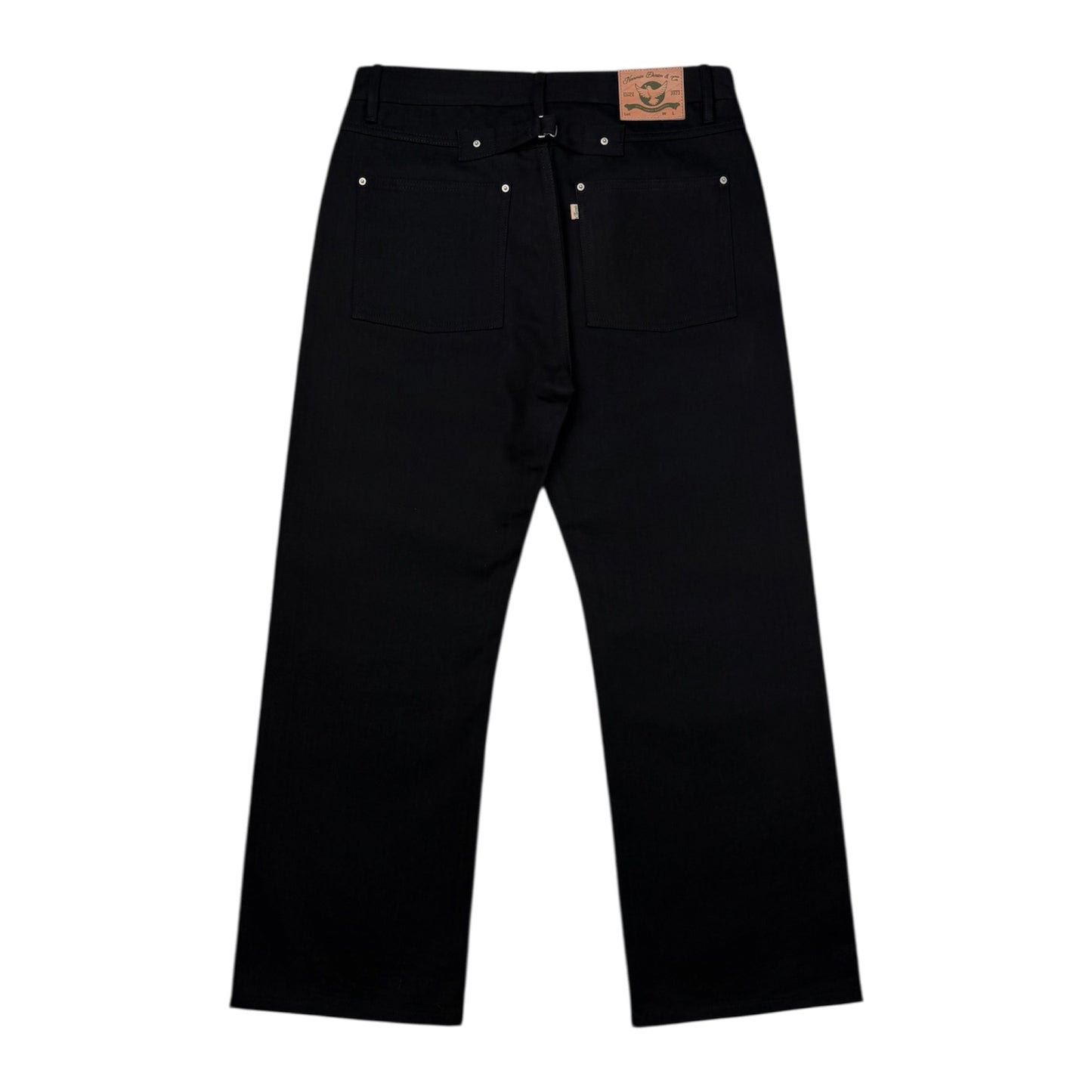 Buckle Back Selvedge Denim - Jet Black