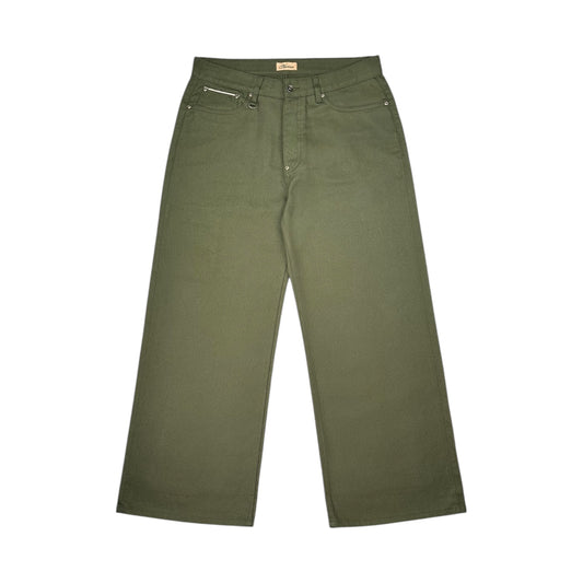 Sergeant Wide Leg Selvedge Denim - Army Green
